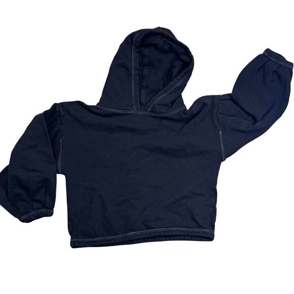 Zara Other - Zara Cropped Black Hooded Sweatshirt Girls size 9